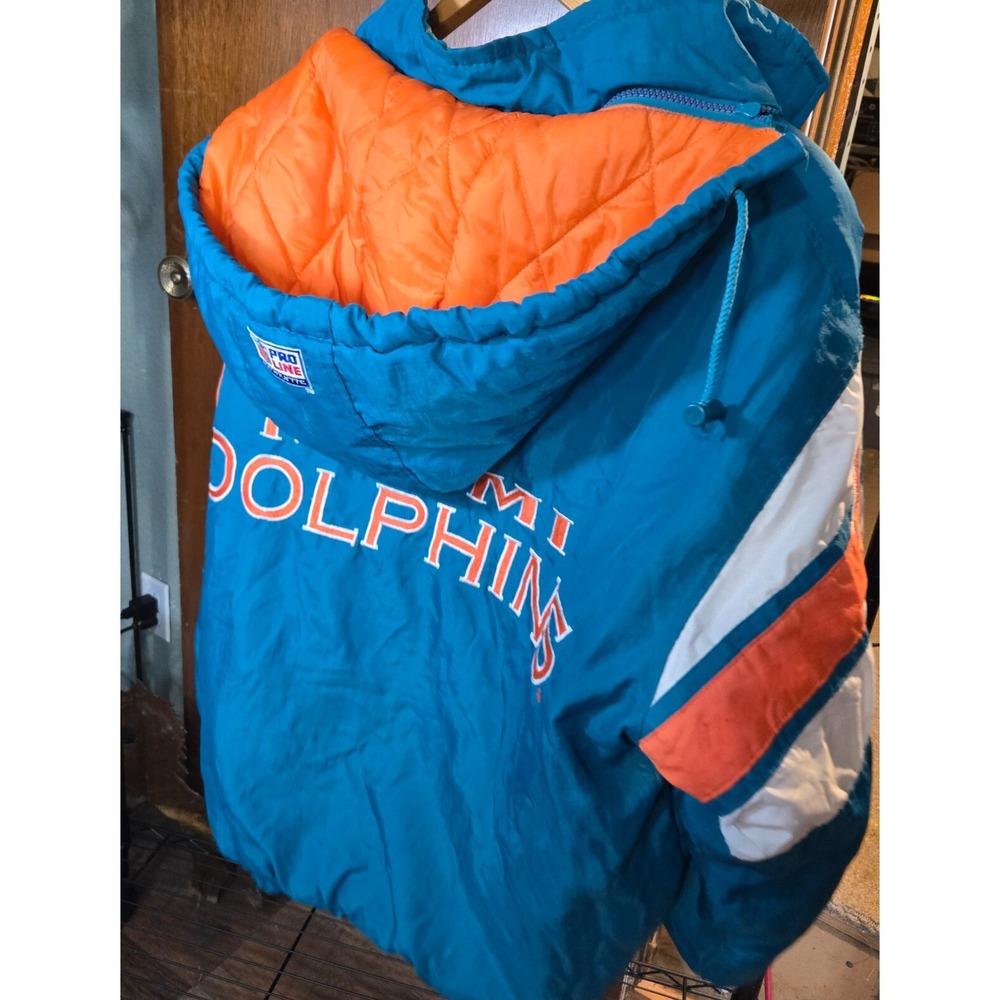 Vintage Logo Athletic Miami Dolphins 90's  Jacket Proline NFL XL READ